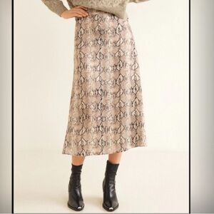 Mango Snakeskin midi skirt